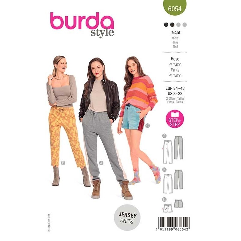 Patron Burda 6054 Pantalon Jogging 34/48