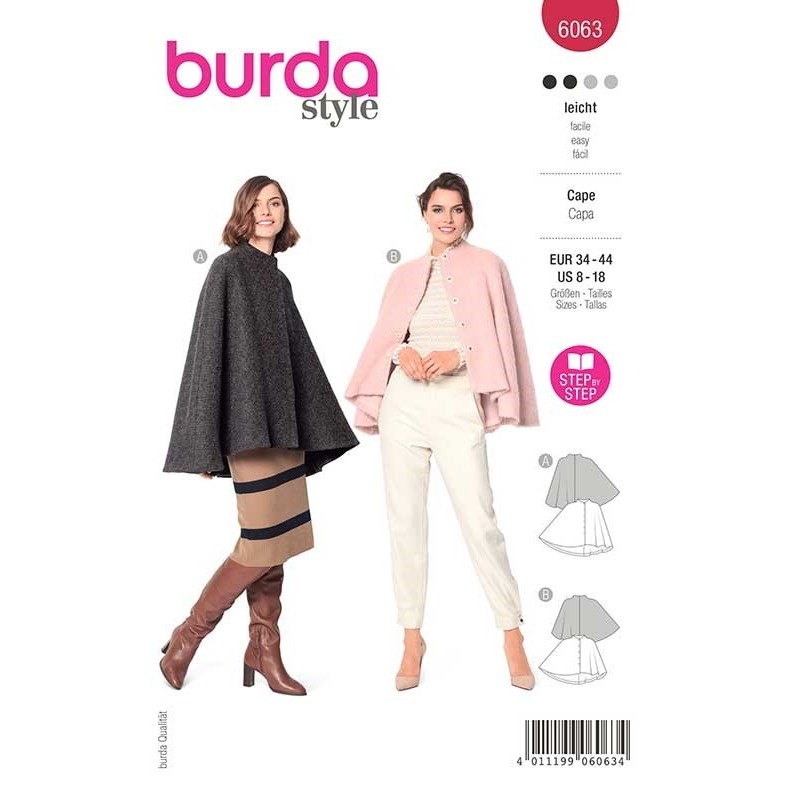 Patron Burda 6063 Cape 34/44