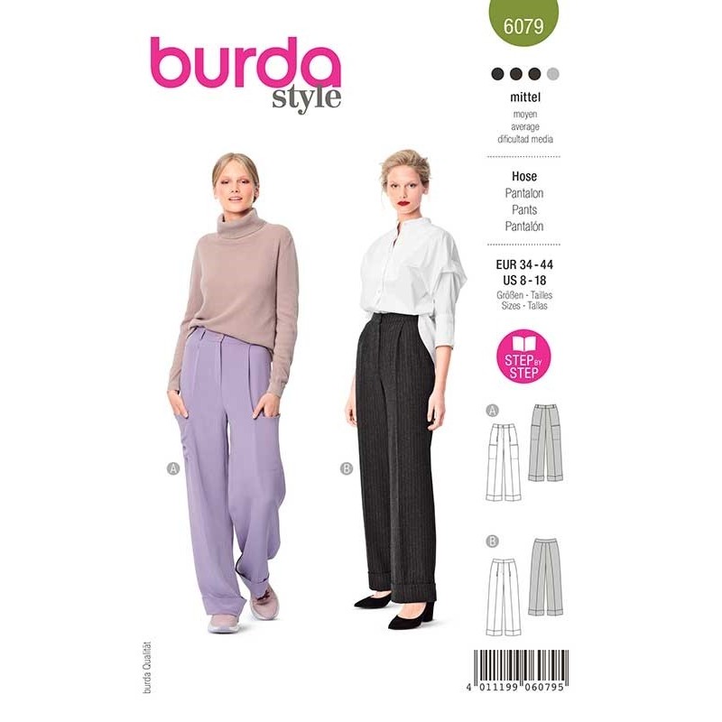 Patron Burda 6079 Pantalon Avec Pince 34/44