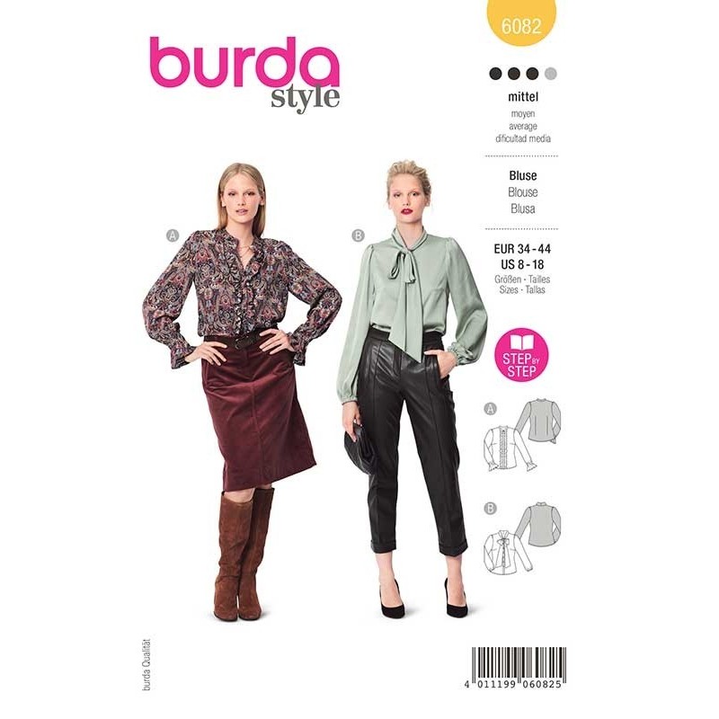 Patron Burda 6082 Blouse Feminine 34/44