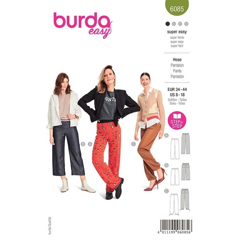 Patron Burda 6085 Pantalon Elastique 34/44