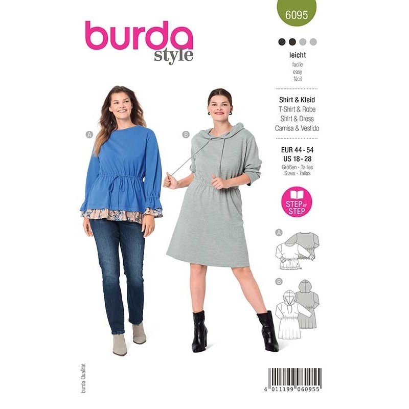 Patron Burda 6095 T Shirt/robe 44/54