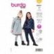 Patron Burda 9268 Kids Manteau/veste Col Claudine 104/134