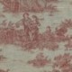 Tissu Toile De Jouy Pastorale Lin Rouge