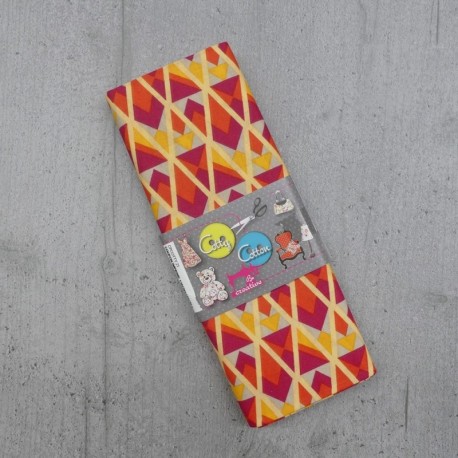 Coupon de Tissu Imprimé motifs graphiques multicolores