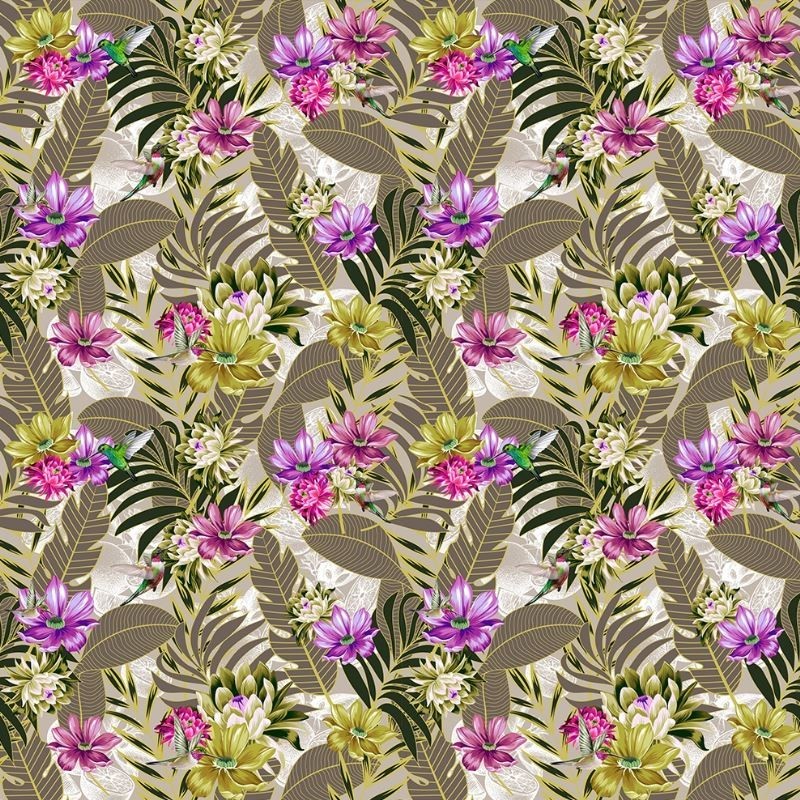 Tissu Popeline Sarah Shelby Jungle Sable rose 