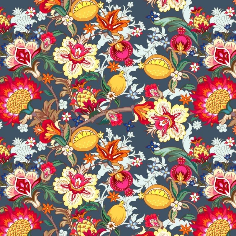 Tissu Popeline Sarah Shelby Fleur Multicolore
