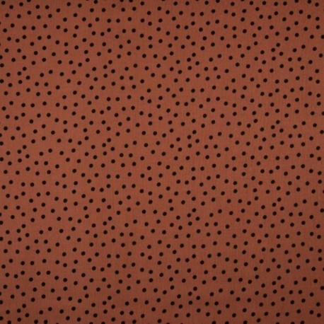 Tissu Viscose Imprimé Petits Pois Tabac 