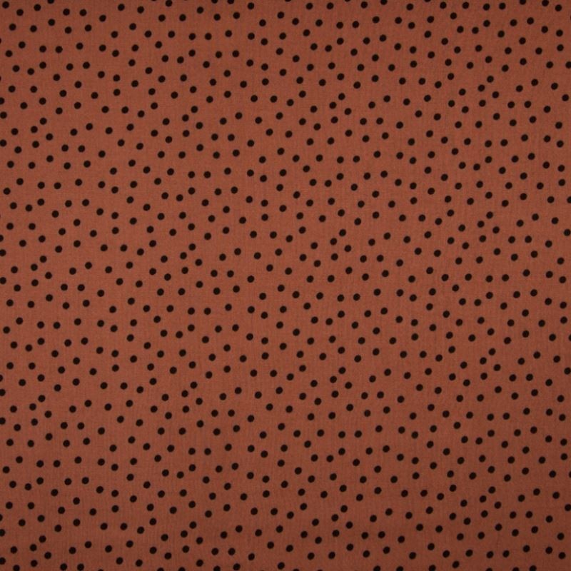 Tissu Viscose Imprimé Petits Pois Tabac 