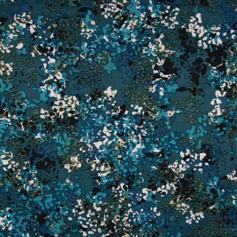 Tissu Viscose Imprimé Tache Petrole