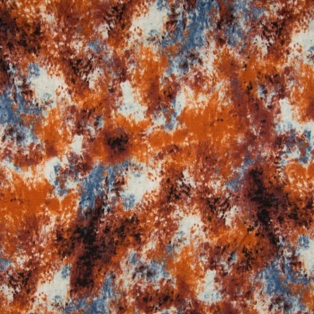 Tissu Jersey Viscose Abstrait Marsala orange