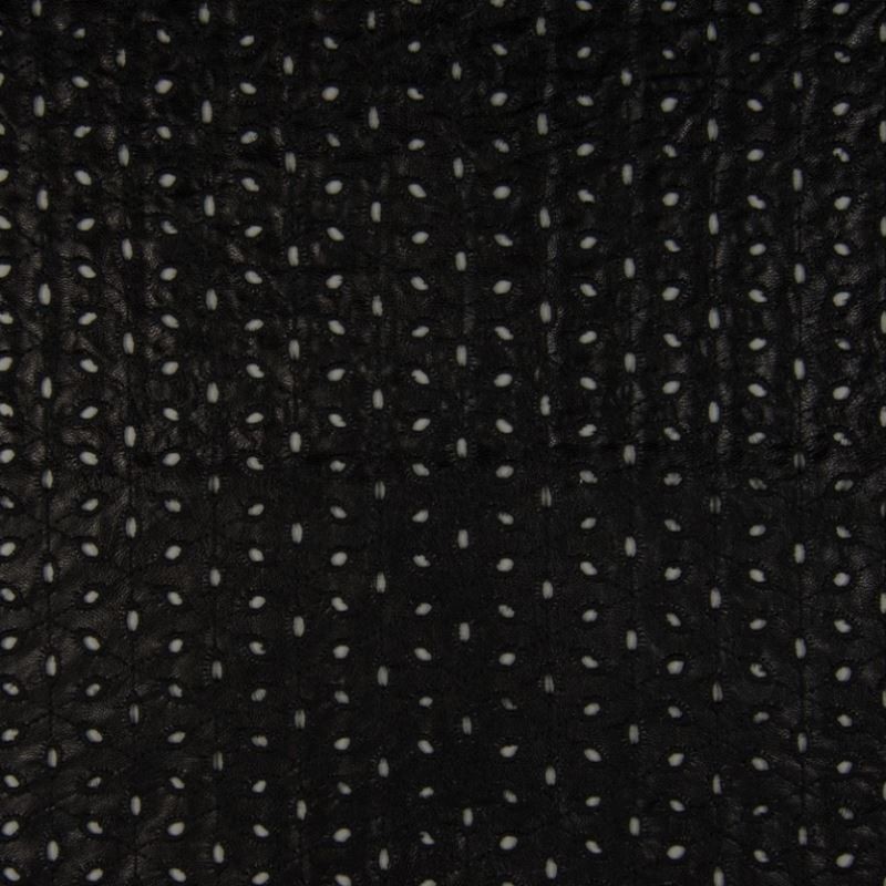 Tissu Simili Broderie Noir