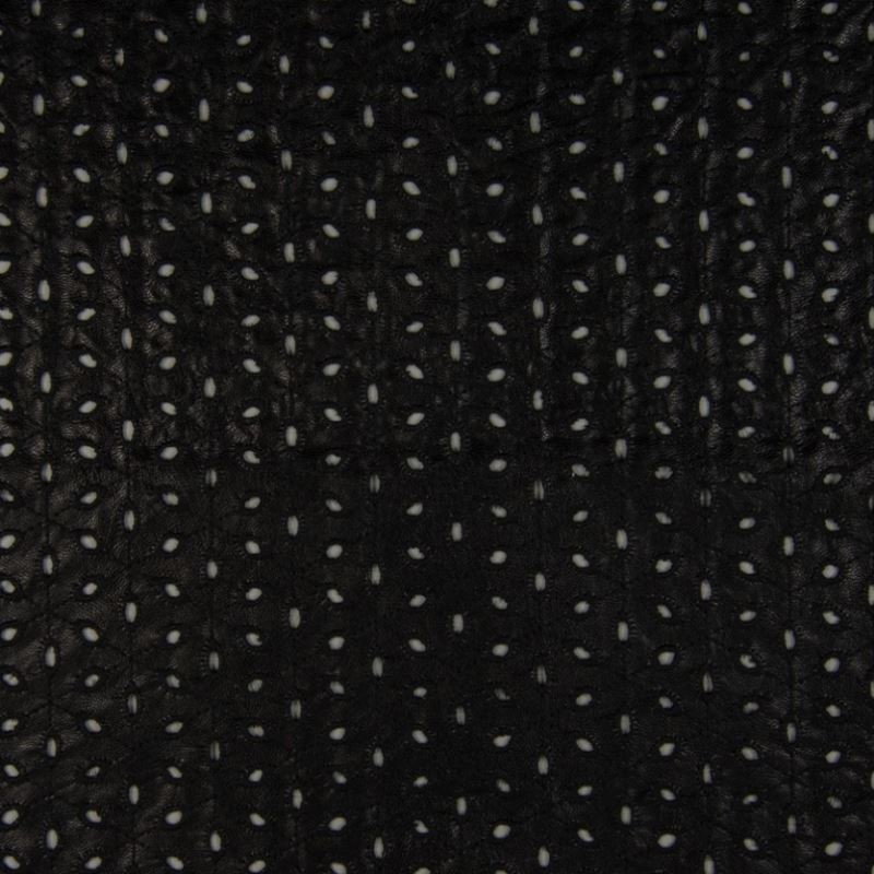 Tissu Simili Broderie Noir