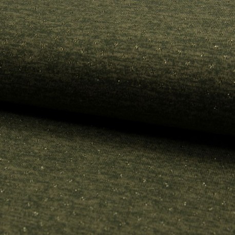 Tissu Maille Tricot Brillant Army 