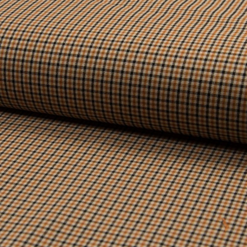 Tissu Bengaline Carreaux Terracotta 