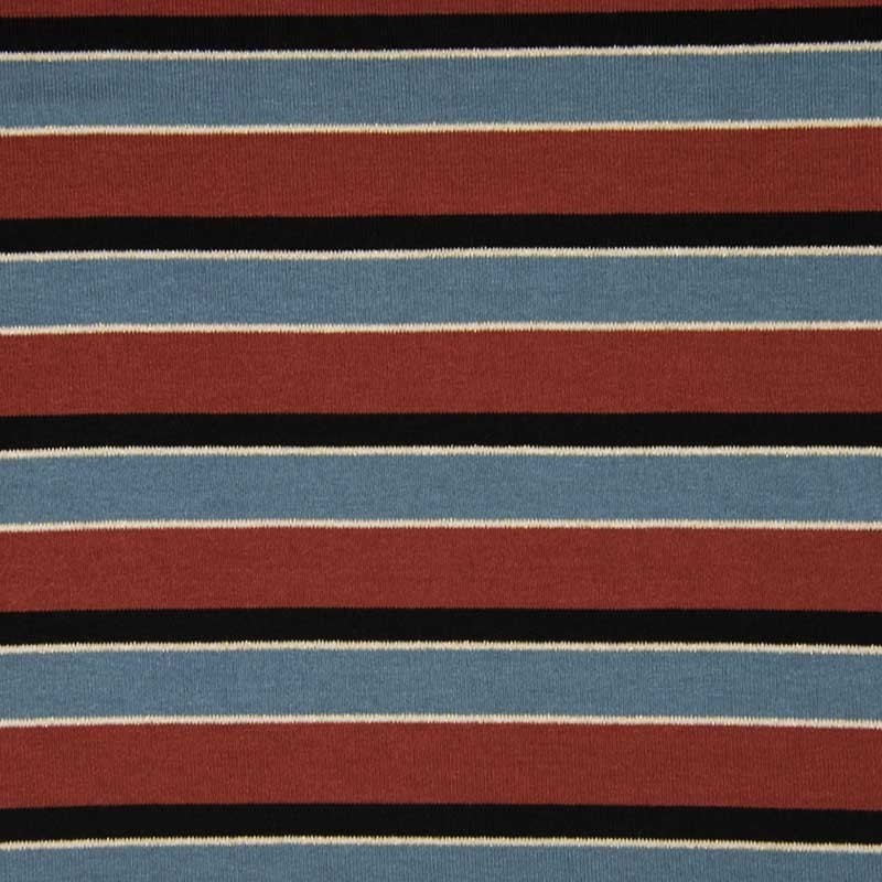 Tissu Sparkling Rayure Brique bleu 
