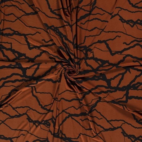 Tissu Jersey Imprimé Brique 