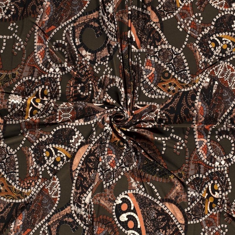 Tissu Jersey Imprimé Olive 