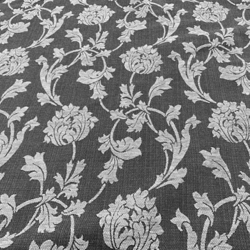 Tissu Jacquard Fleur Honolulu Gris
