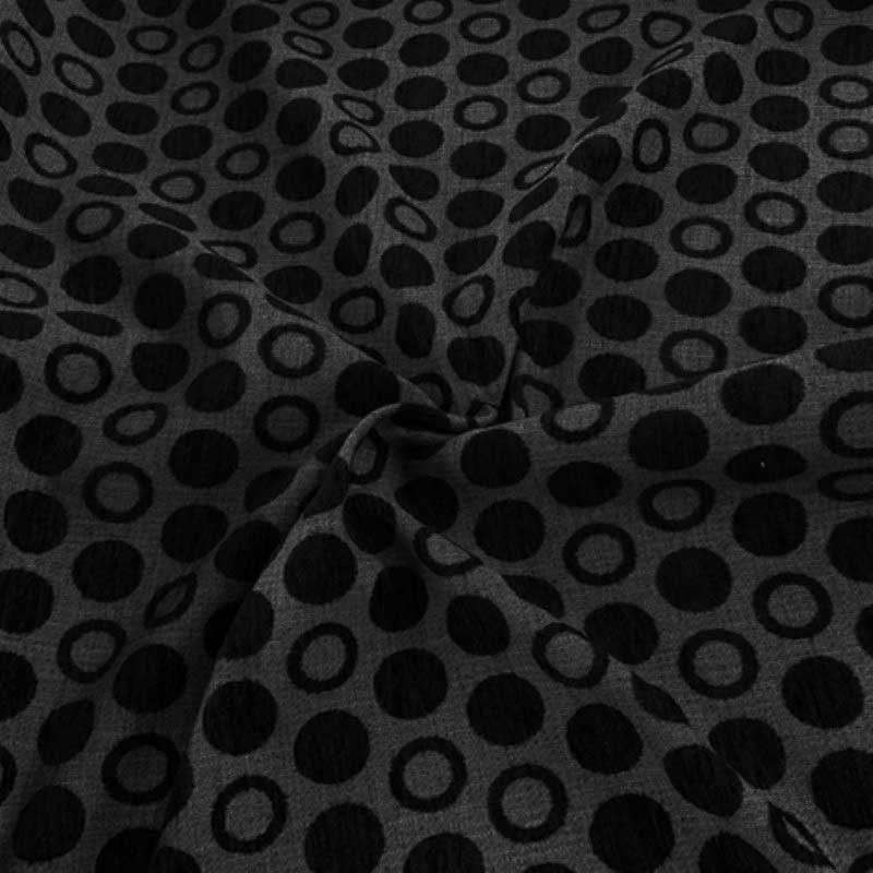 Tissu Jacquard Pois Houston Noir