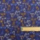 Tissu Cretonne Face Imprimé Bleu 