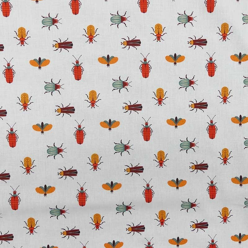 Tissu Popeline Digitale Imprimé Insecto Multicolore