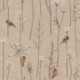 Tissu Demi Panama Oiseau fleur Fond Coloris Lin 
