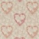 Tissu Demi Panama Coeur Rouge Fond Coloris Lin 