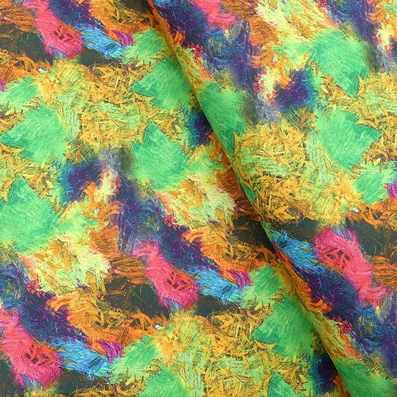 Tissu Coton Imprimé Digital Multicolore