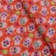 Tissu Tête De Mort Imprimé Orange 