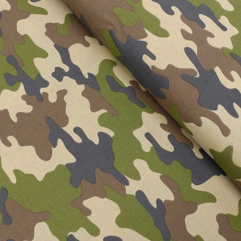 Tissu Coton Imprimé Armée