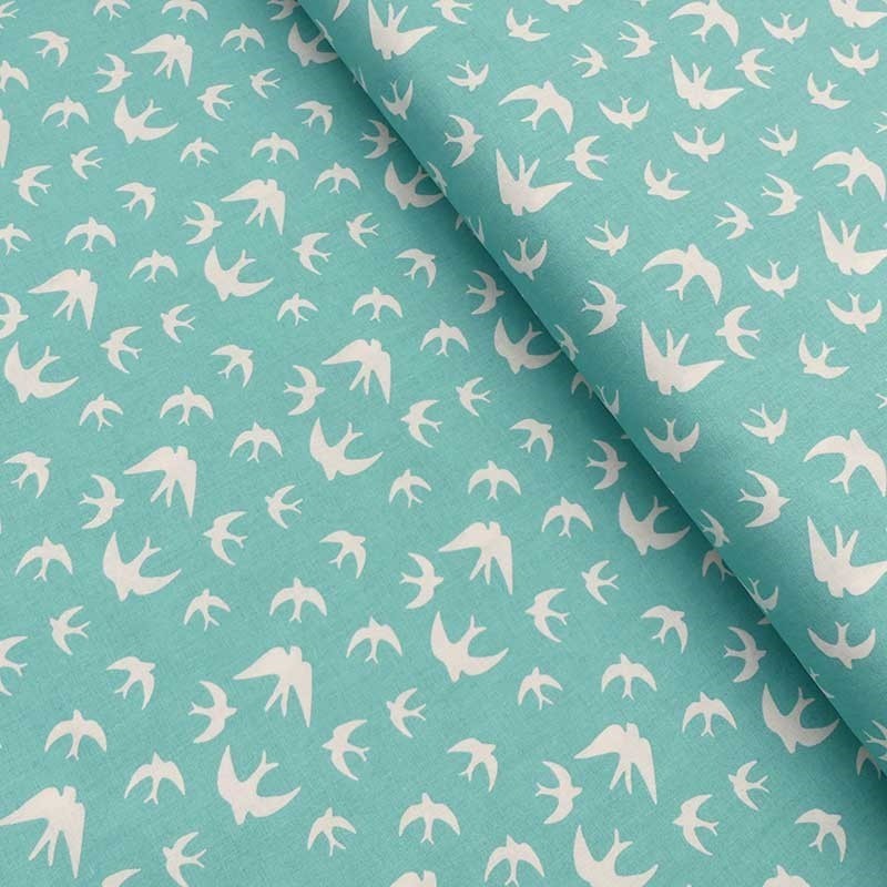 Tissu Coton Imprimé Andi Aqua