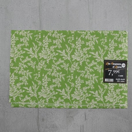 Coupon de Tissu Anna Végétal Vert 140x145 cm