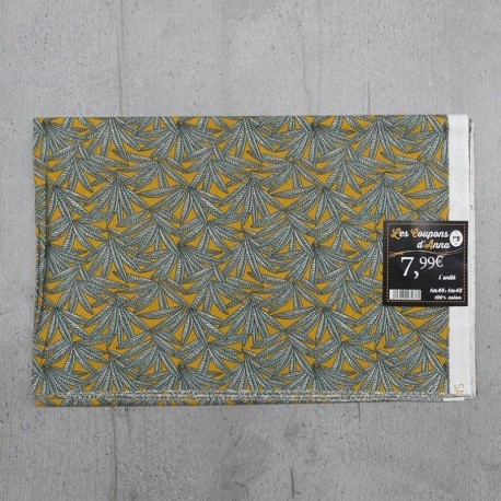 Coupon de Tissu Anna Palme Jaune 140x145 cm