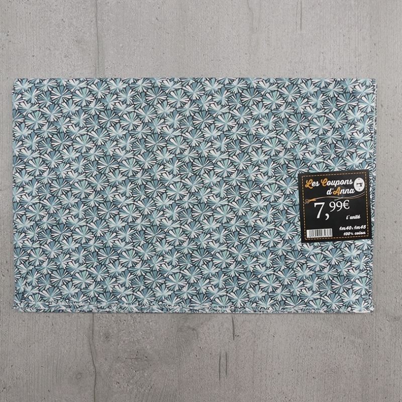 Coupon de Tissu Anna Bleu 140x145 cm