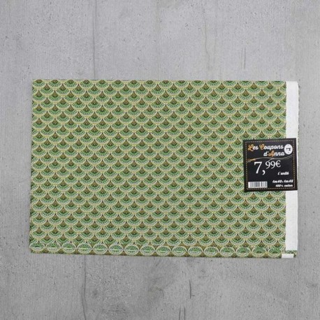 Coupon de Tissu Anna Eventail Vert 140x145 cm