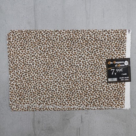 Coupon de Tissu Anna Leopard Beige 140x145 cm 