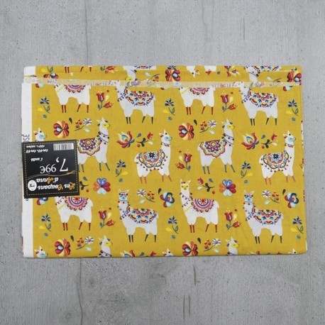 Coupon de Tissu Anna Lamas Jaunes 140x145 cm