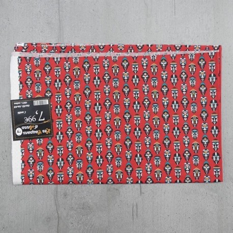 Coupon de Tissu Anna Masques Rouges 140x145 cm