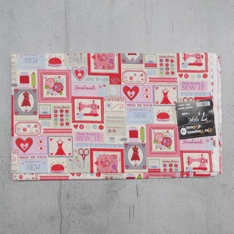 Coupon de Tissu Anna Couture Rose 140x145 cm
