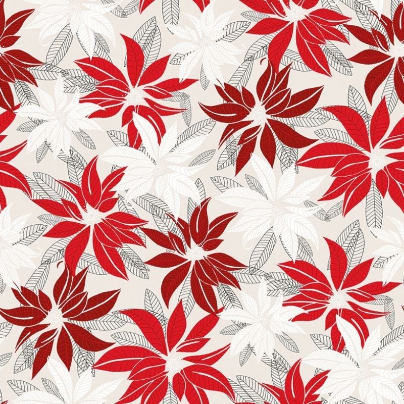 Tissu Euphorbia Natte Rouge