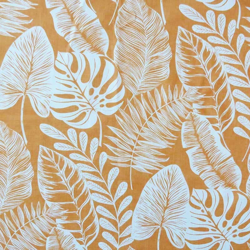 Tissu Coton Lourd Botanique Jaune 
