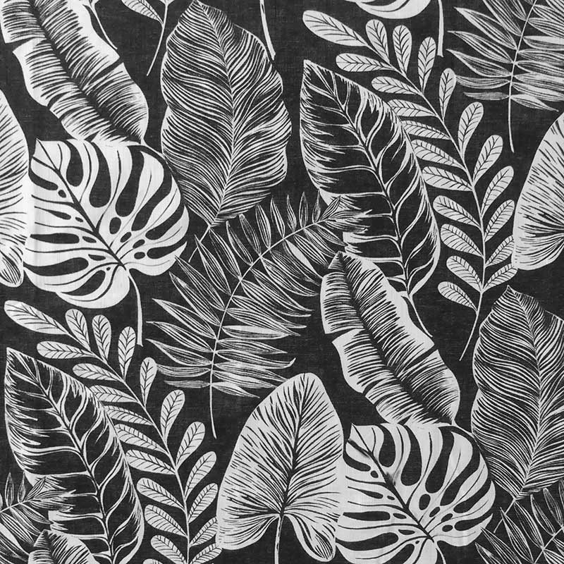 Tissu Coton Lourd Botanique Noir