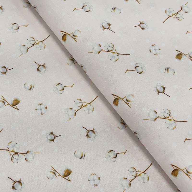 Tissu Popeline Impression Digitale Cotton Coton Rose 