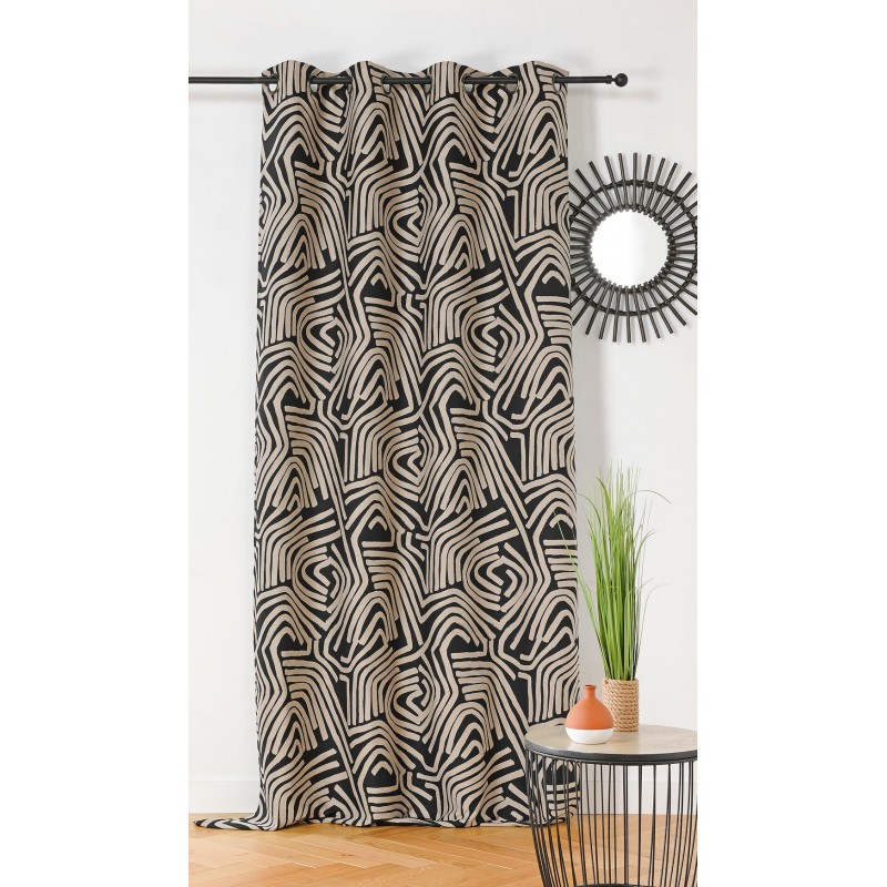 Tissu Jacquard Upcyclé Nairobi Noir et Ecru