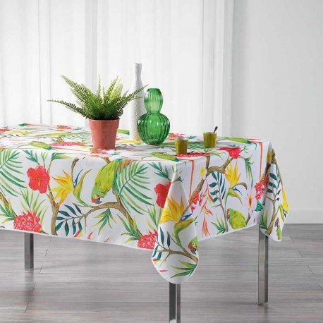 Nappe Imprimée Rectangulaire Tropico Blanc