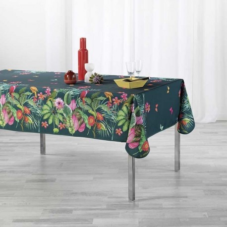 Nappe Imprimée Rectangulaire Tropical Vintage Bleu