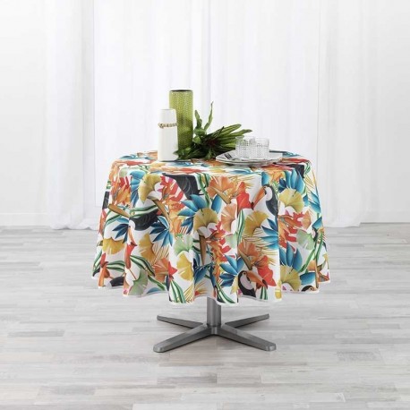 Nappe Imprimée Ronde Cocobello Blanc