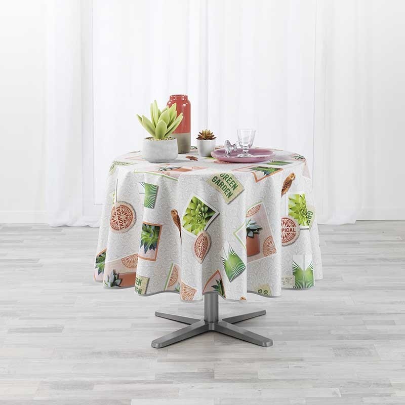 Nappe ronde en Madras et Biais