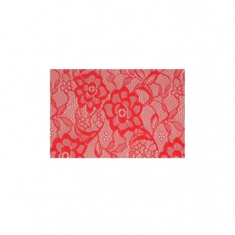 Tissu Dentelle Grande Laize Rouge